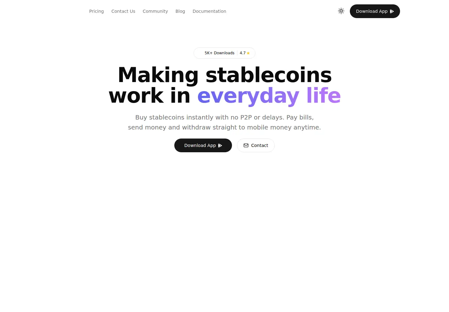 Captured homepage of exion.finance in the current scan