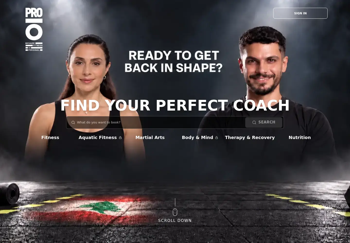Screenshot of pro.fitness