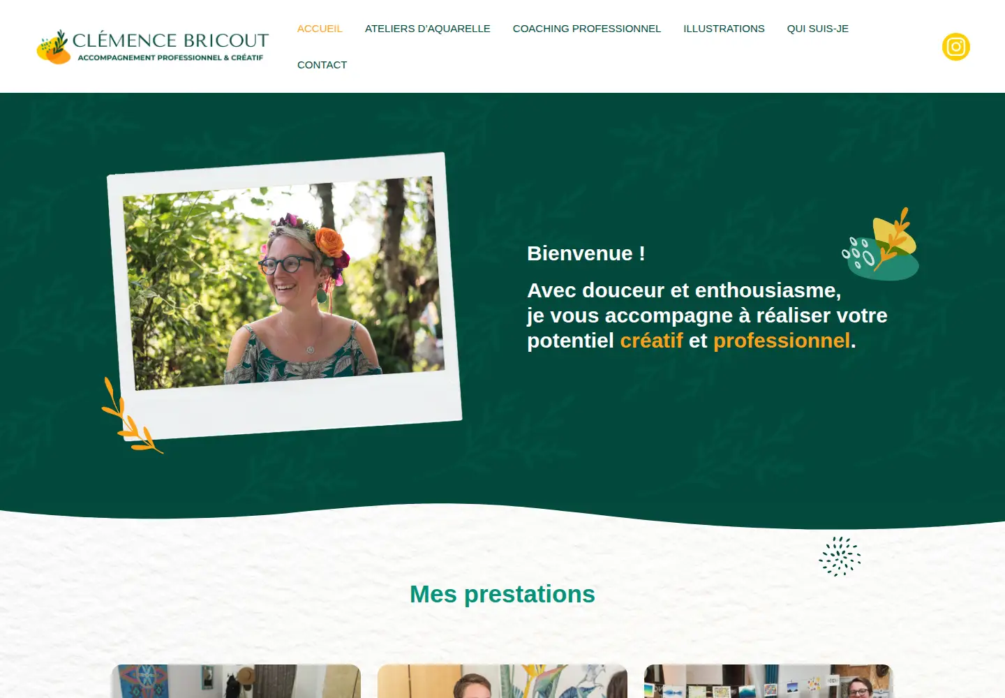 Captured homepage of clemencebricout.fr in the current scan