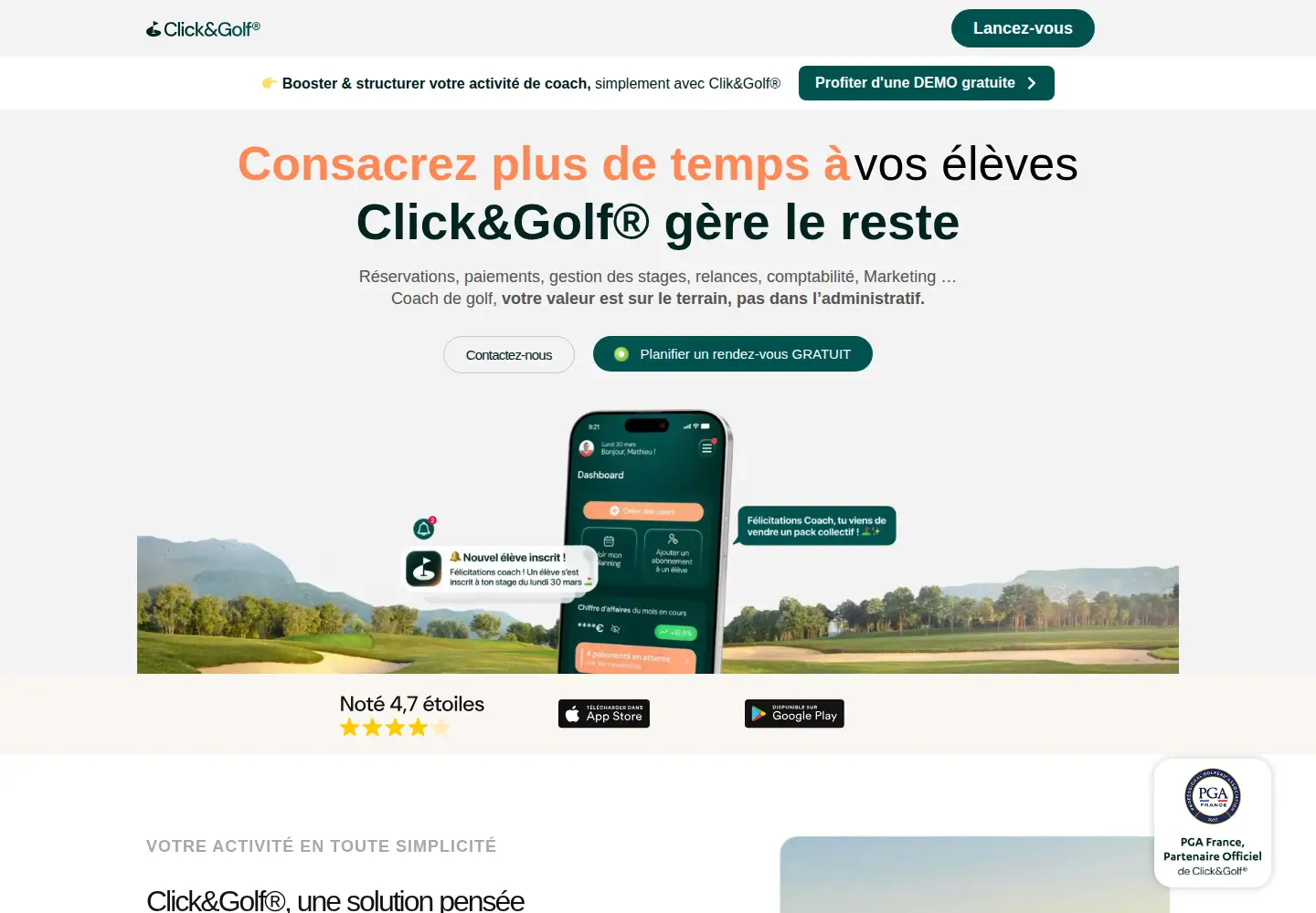 Screenshot of clickandgolf.fr