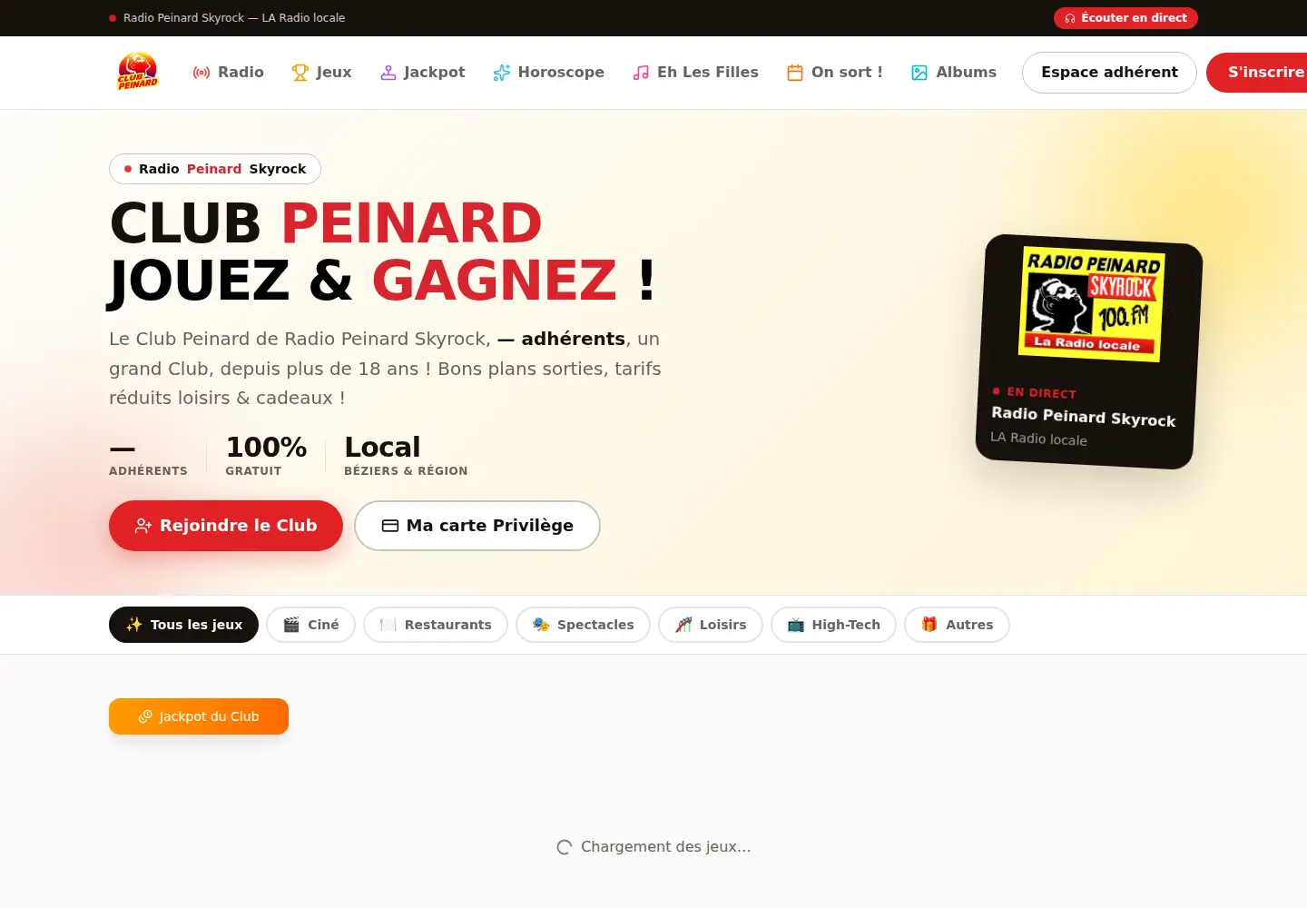 Screenshot of clubpeinard.fr