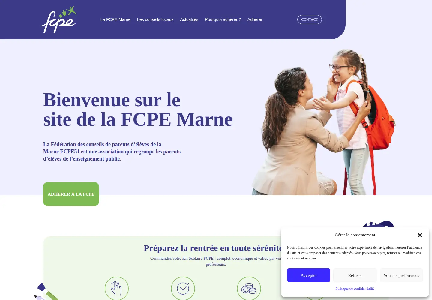 Screenshot of fcpe-marne.fr