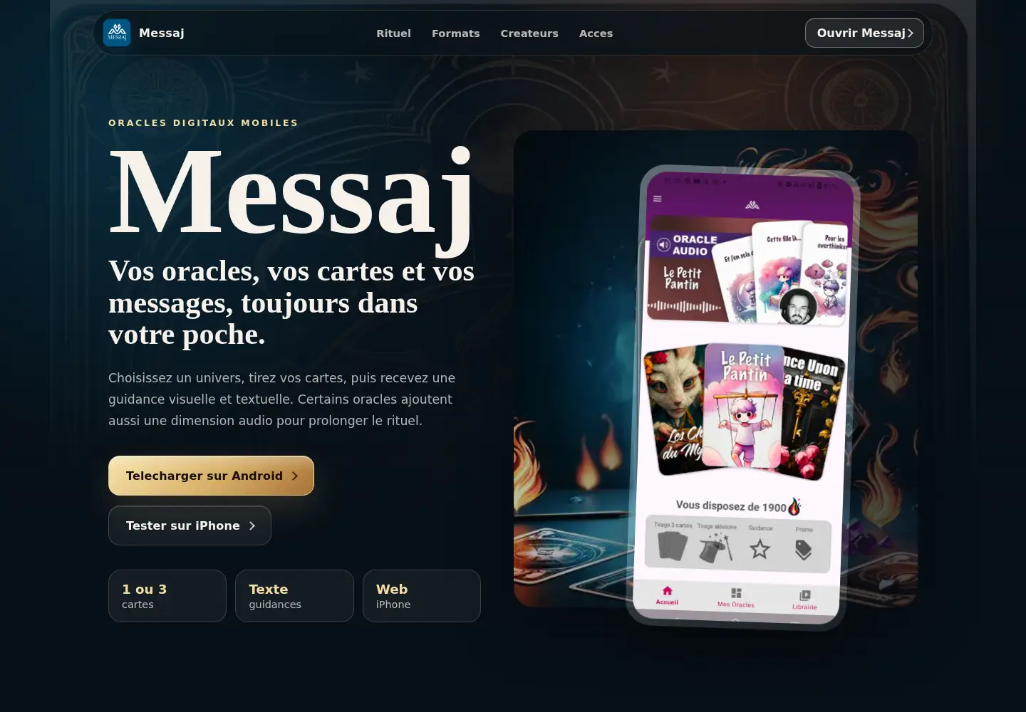 Captured homepage of messaj.fr in the current scan