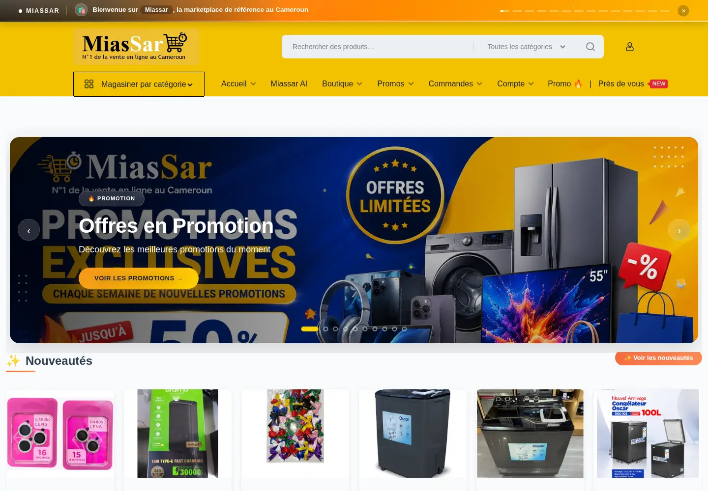 Captured homepage of miassar.fr in the current scan