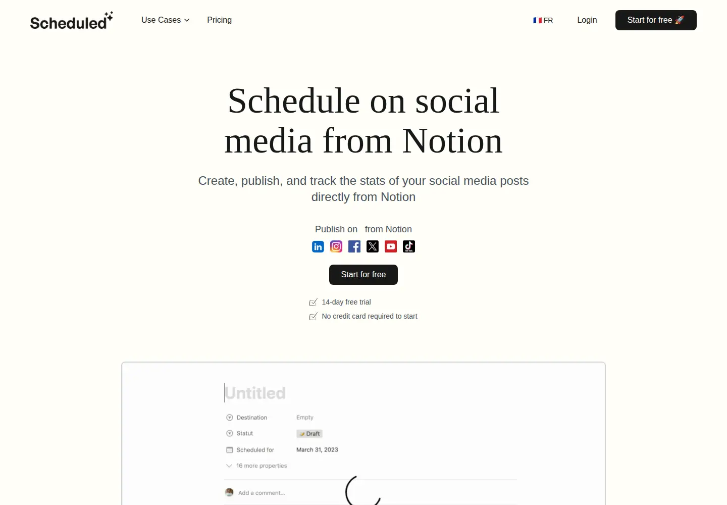 Screenshot of scheduled.fr