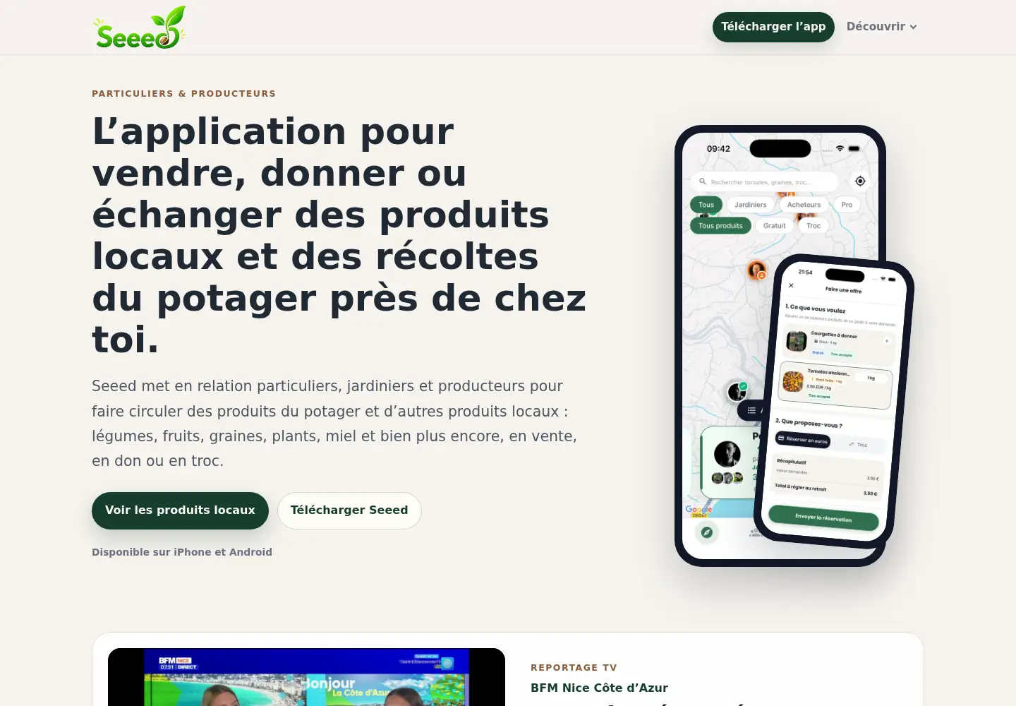 Captured homepage of seeed-app.fr in the current scan