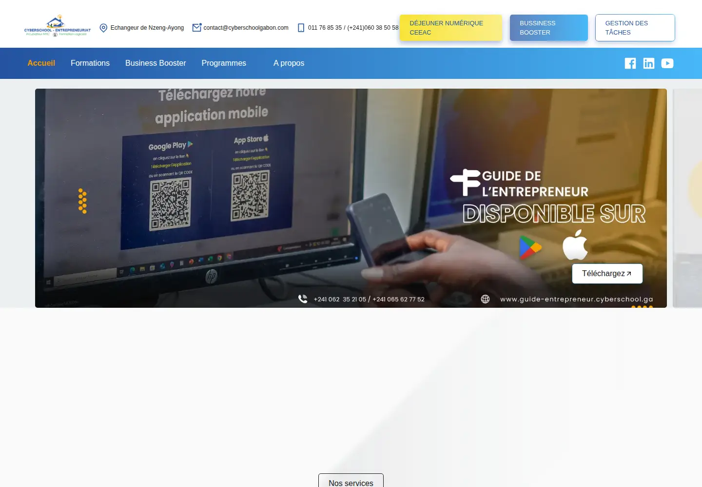 Captured homepage of cyberschool.ga in the current scan