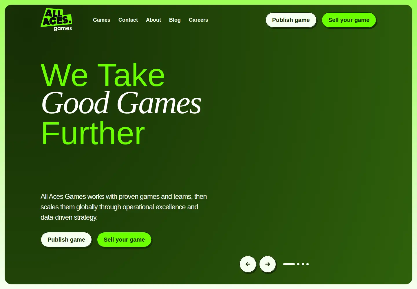 Captured homepage of allaces.games in the current scan