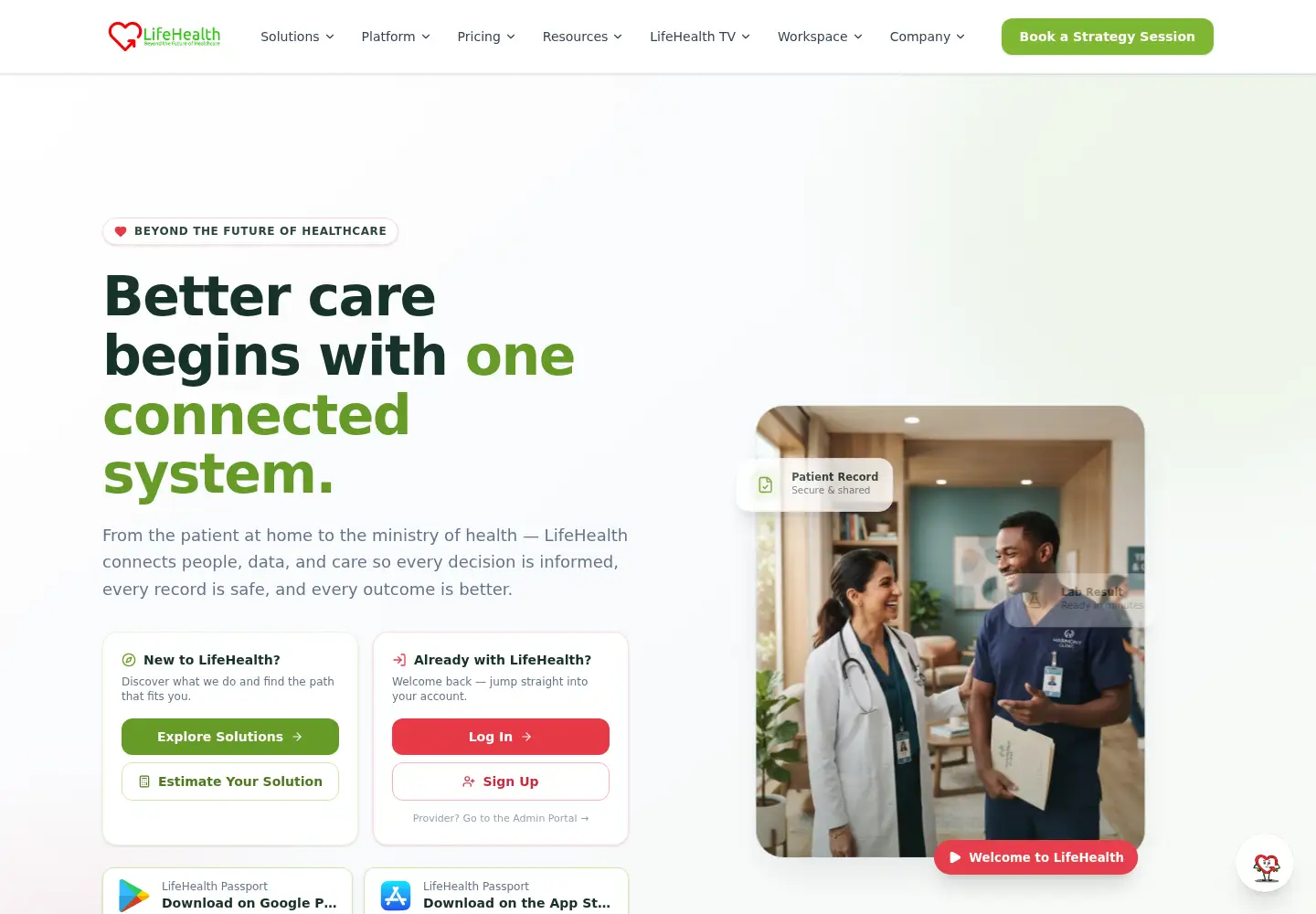 Screenshot of lifehealth.global