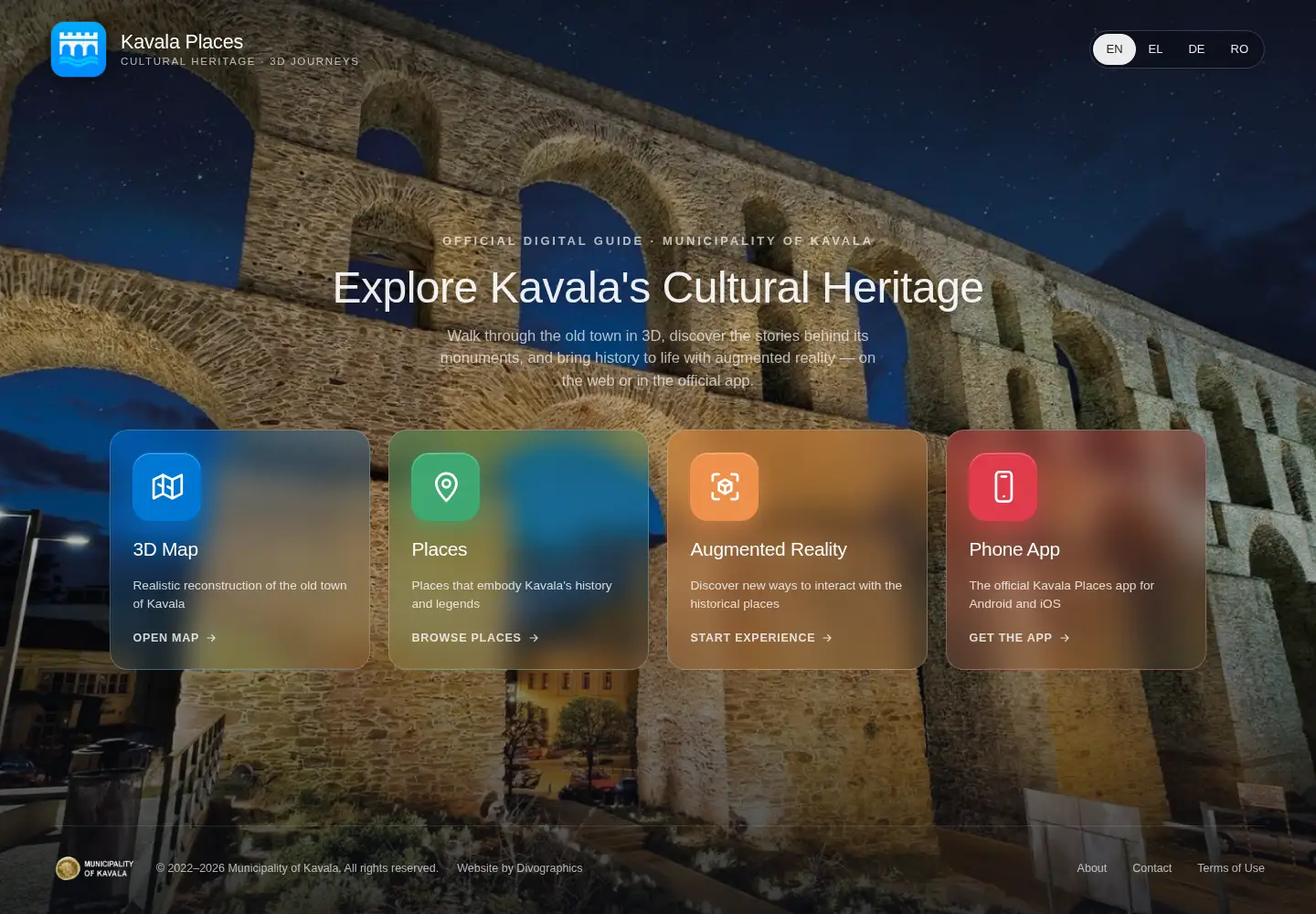 Captured homepage of kavalaplaces.gr in the current scan