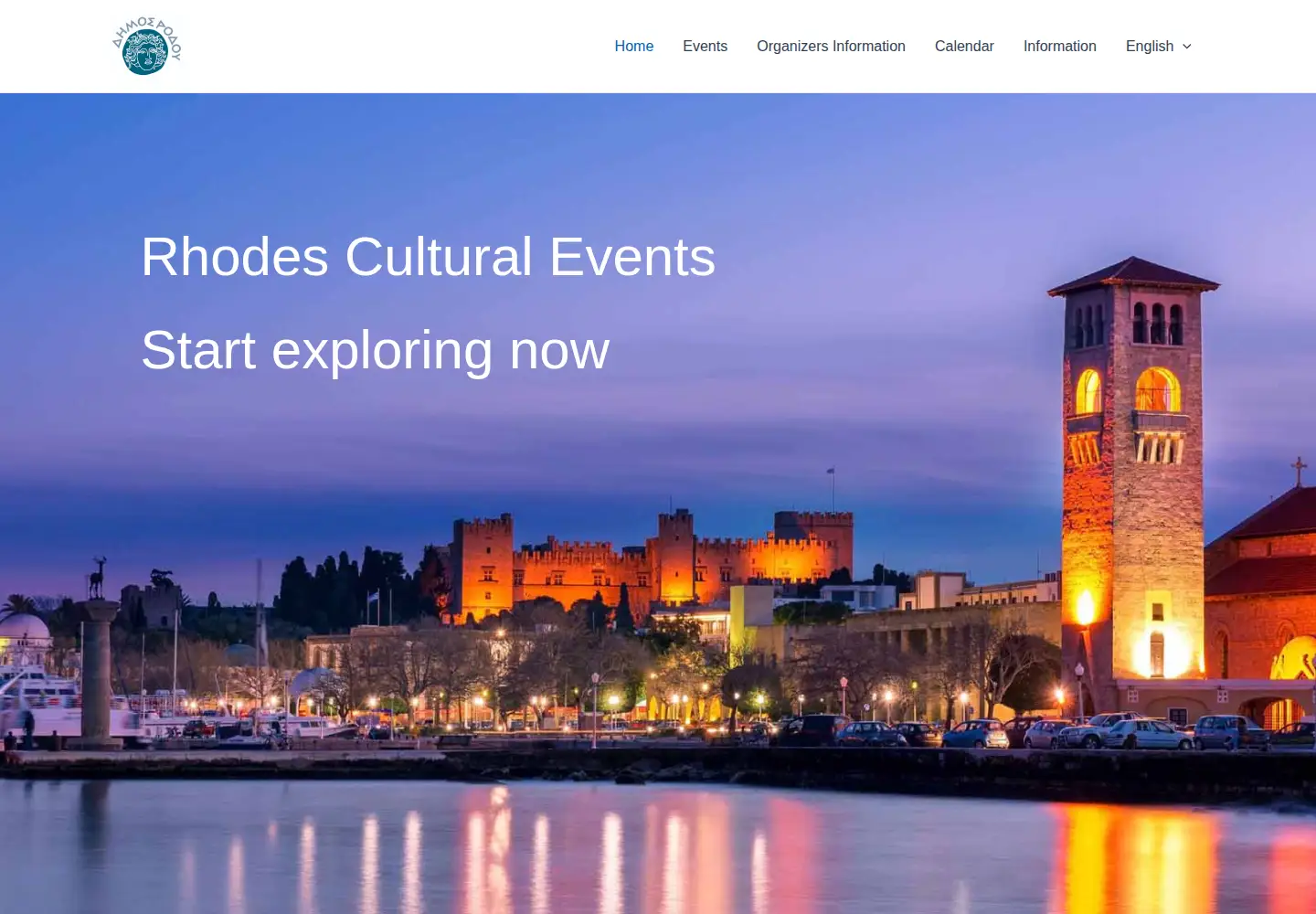 Captured homepage of rhodes-events.gr in the current scan