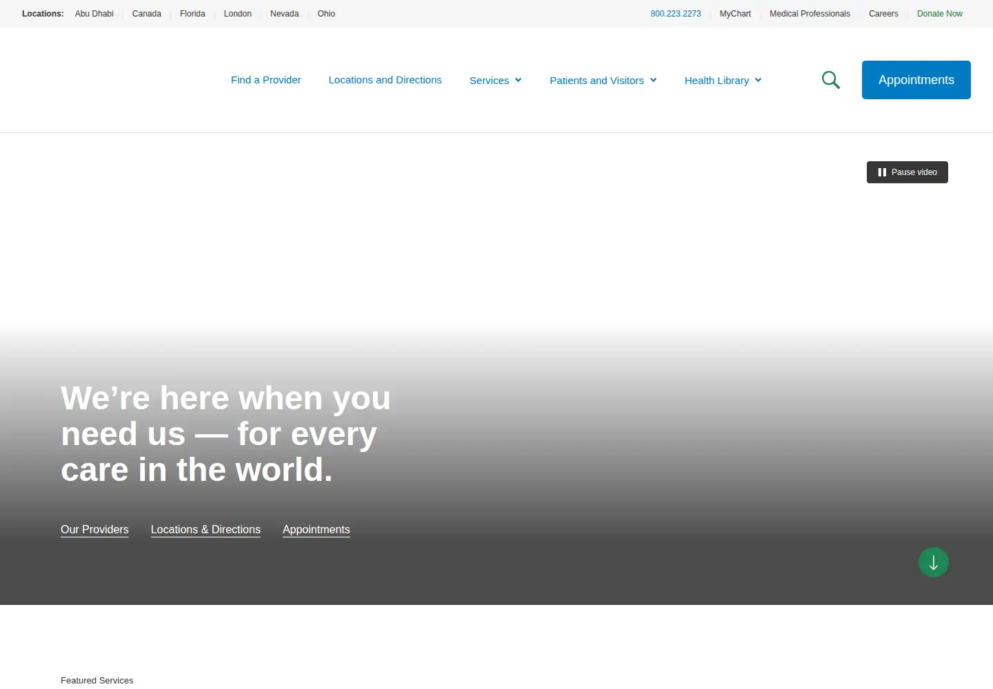 Screenshot of clevelandclinic.org