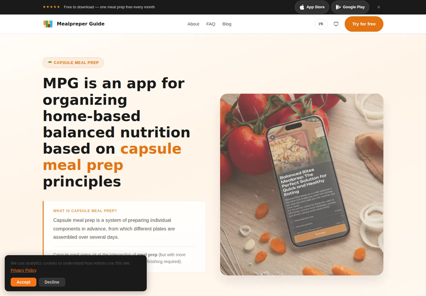 Screenshot of mealpreper.guide