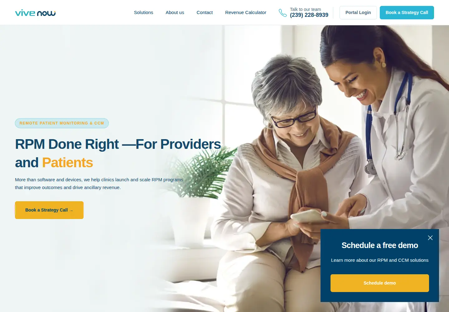 Captured homepage of vivenow.health in the current scan