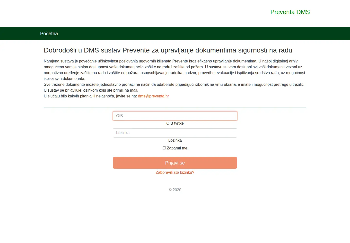 Screenshot of preventa.com.hr