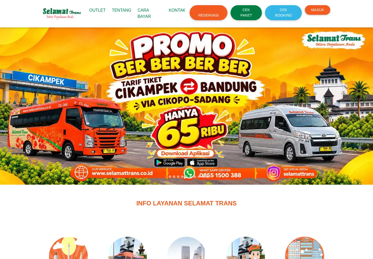 Captured homepage of selamattrans.co.id in the current scan