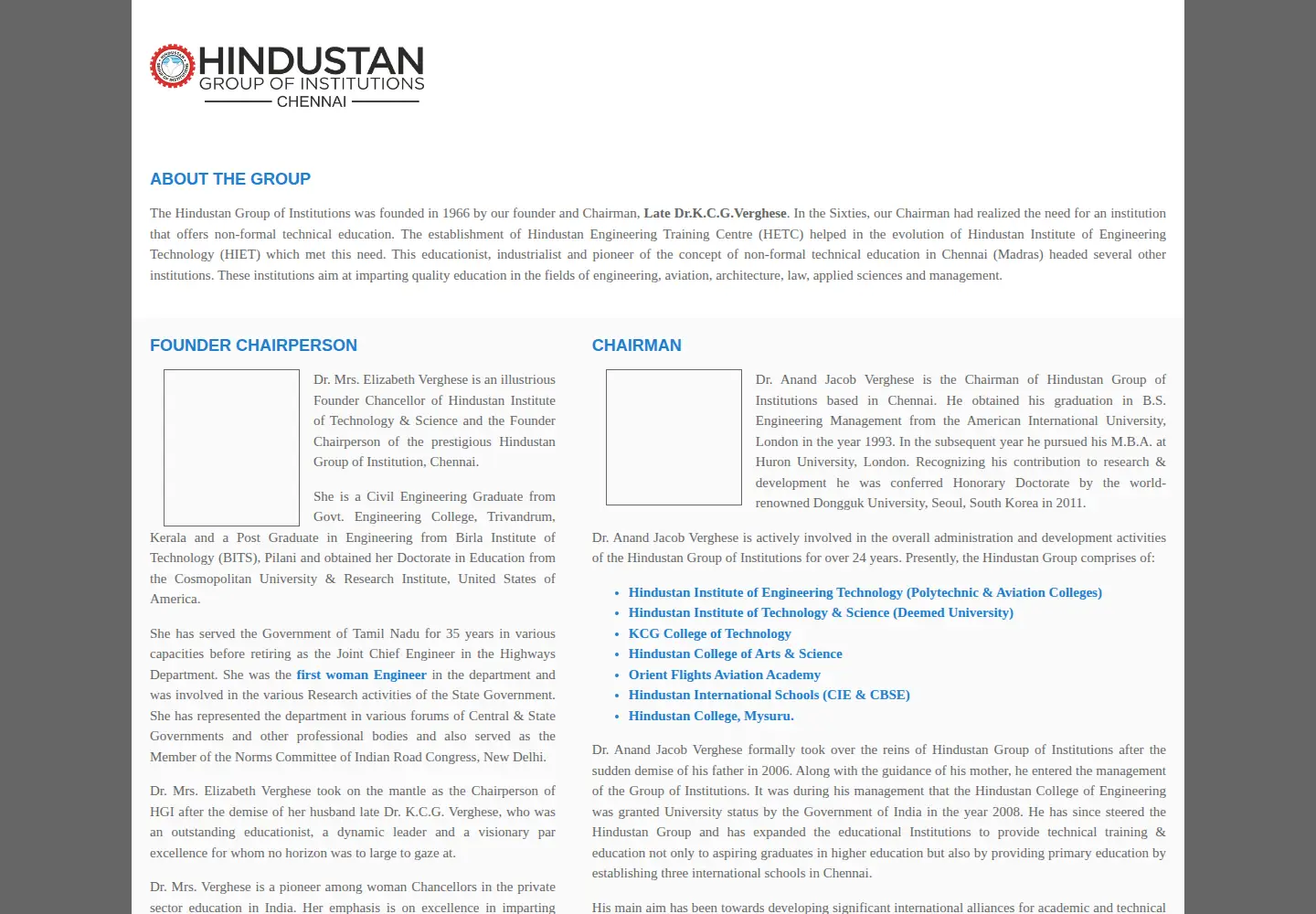Captured homepage of hindustan.ac.in in the current scan