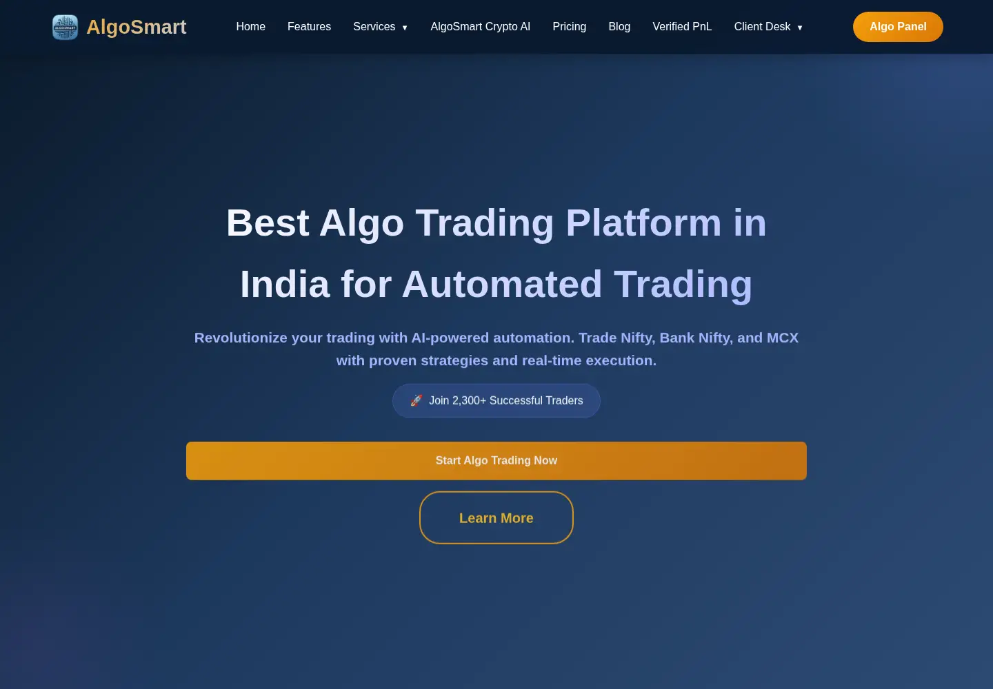 Captured homepage of algosmart.in in the current scan