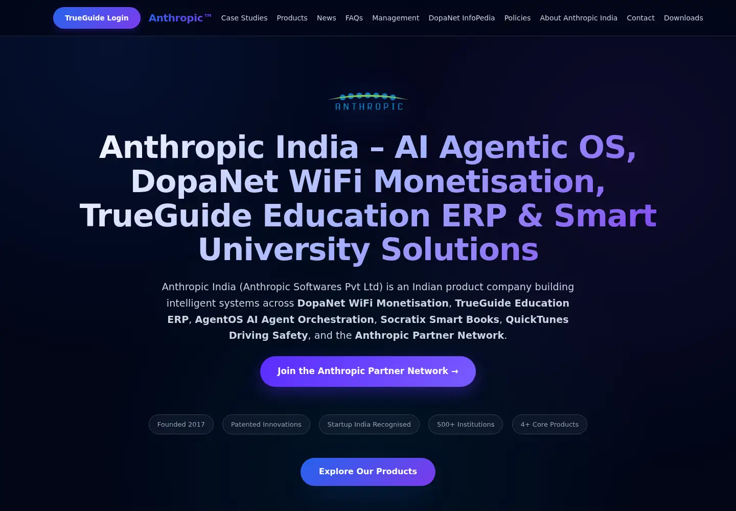 Captured homepage of anthropic.in in the current scan