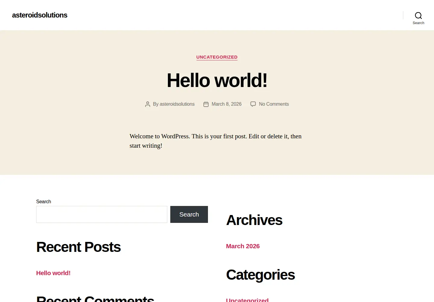 Screenshot of asteroidsolutions.in