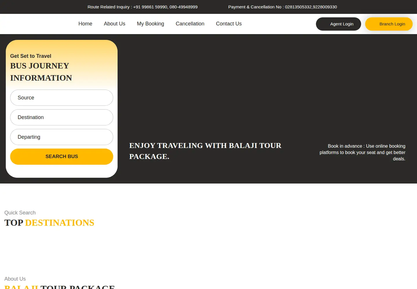 Screenshot of balajitourpackage.in