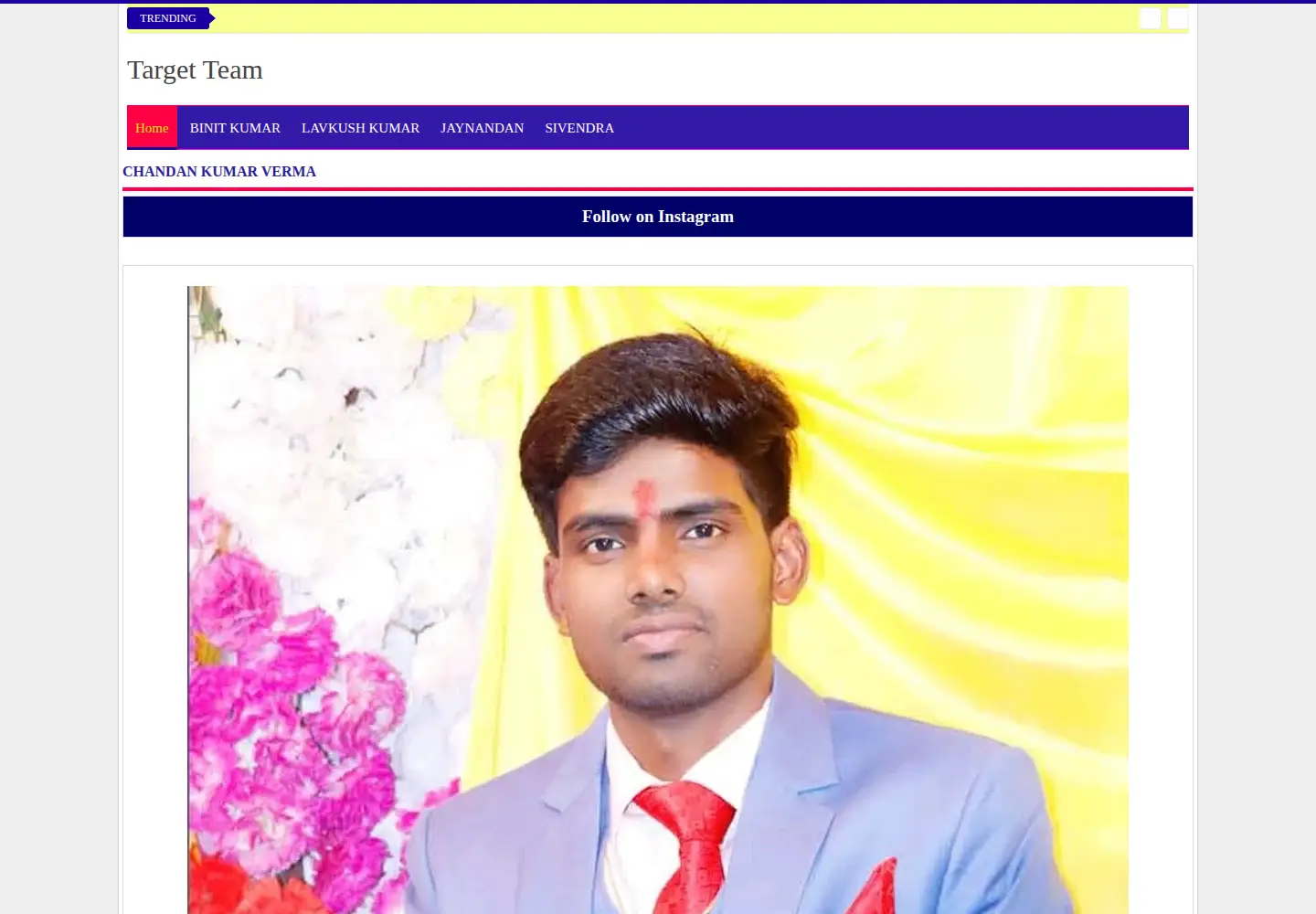 Captured homepage of ckverma.in in the current scan