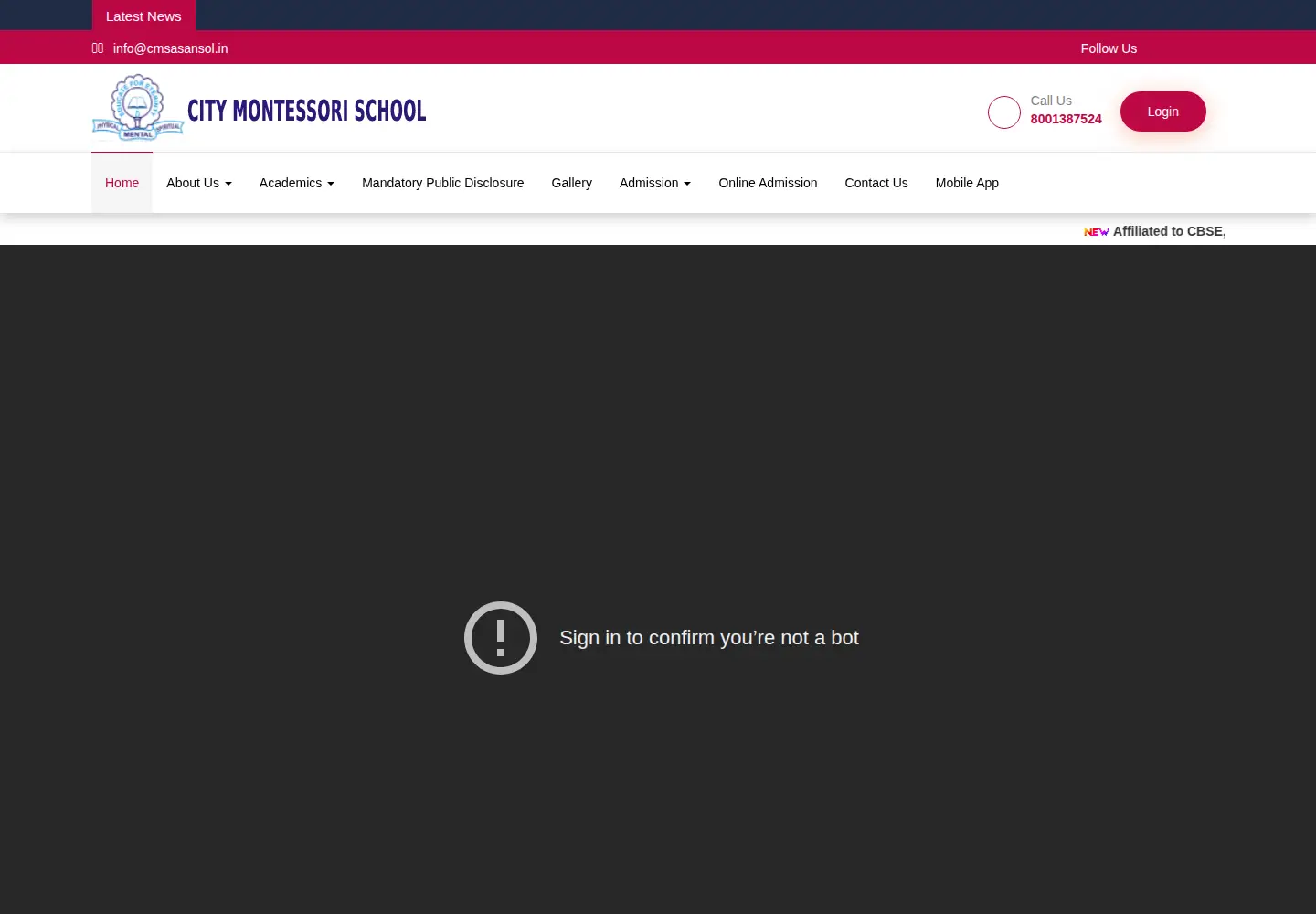 Screenshot of cmsasansol.in