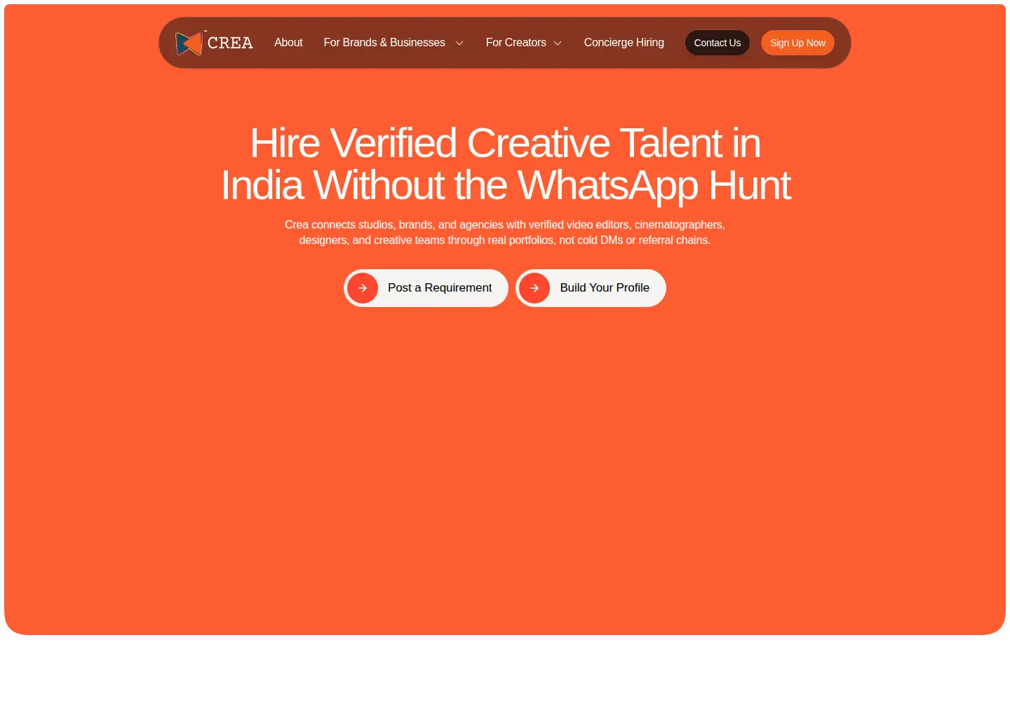 Captured homepage of creanetwork.in in the current scan