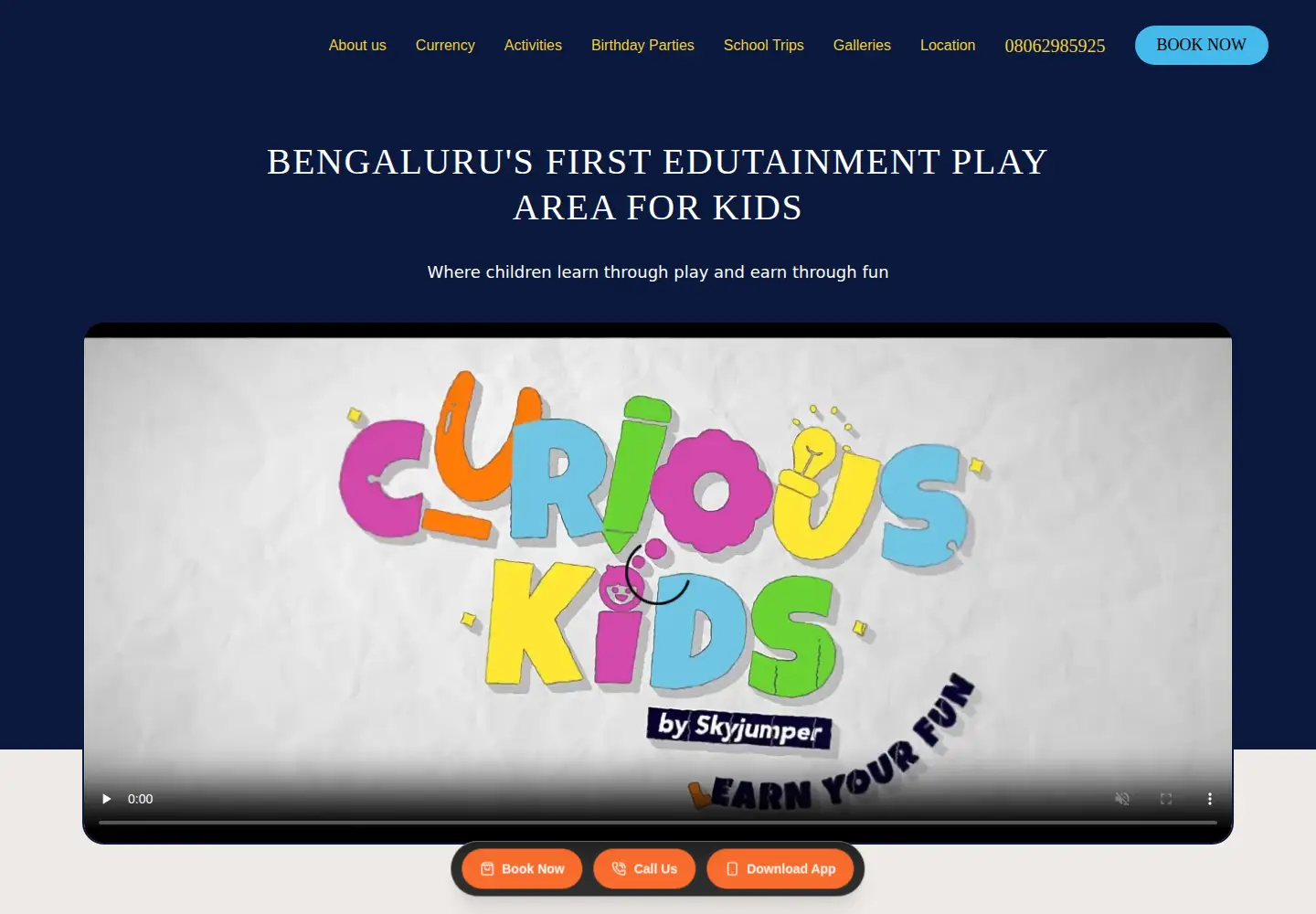 Screenshot of curiouskids.in