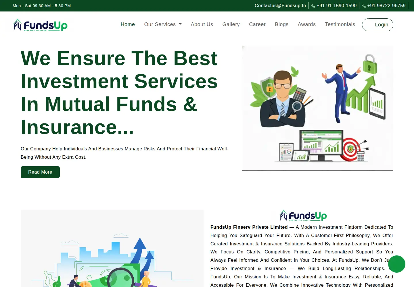 Captured homepage of fundsup.in in the current scan
