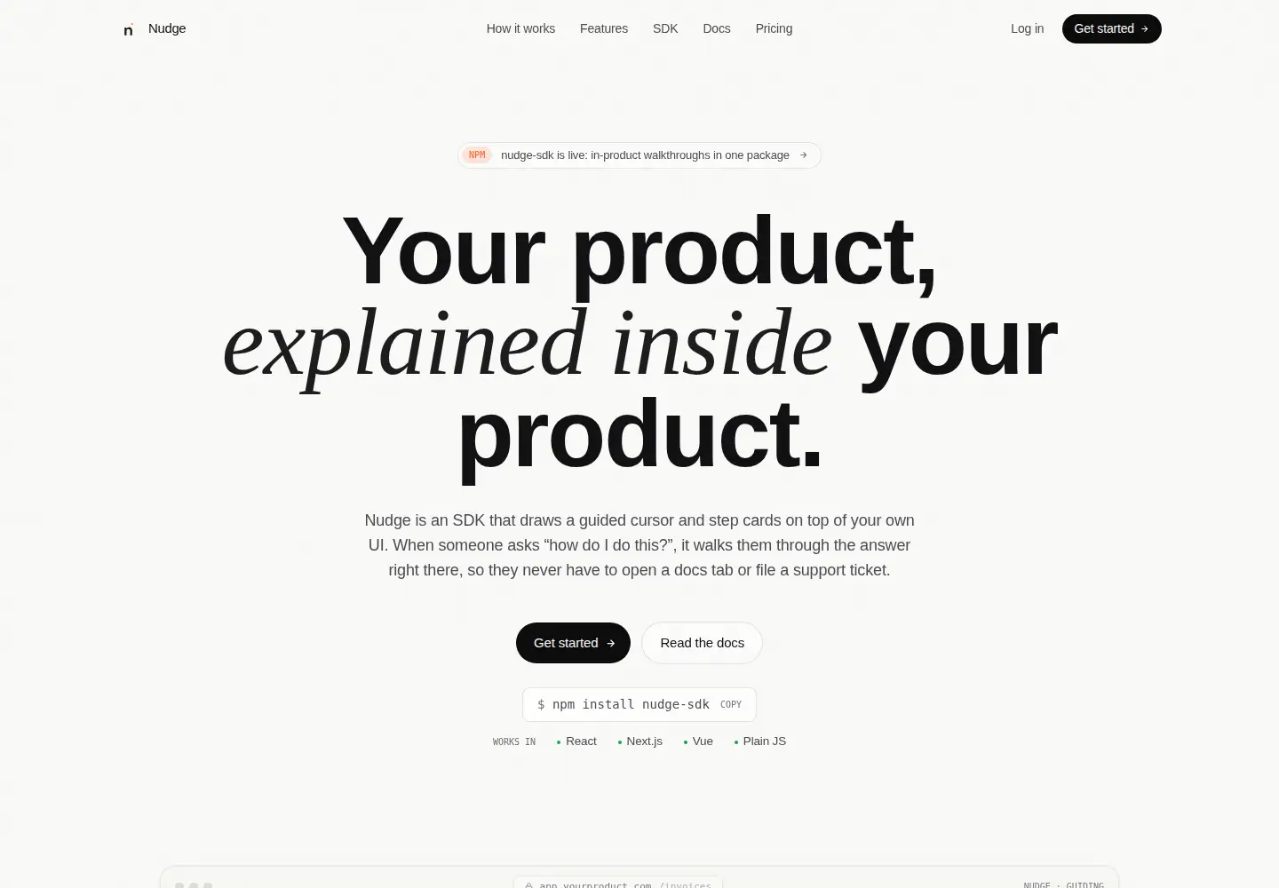 Captured homepage of heynudge.in in the current scan