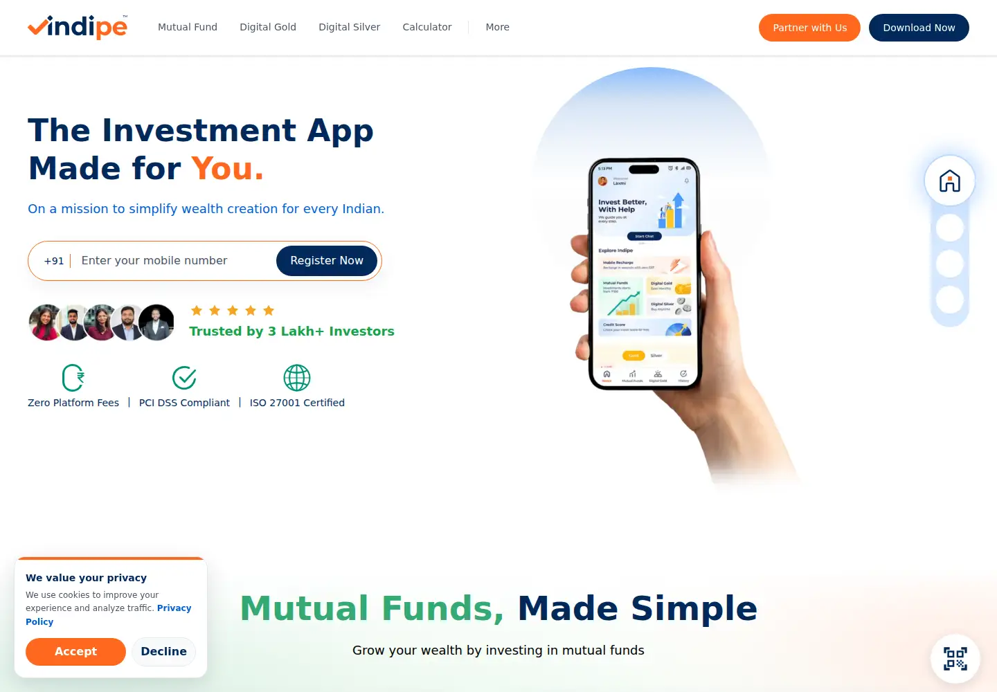 Screenshot of indipe.in