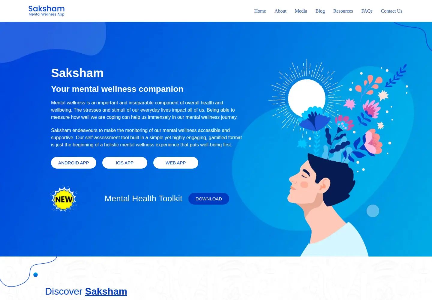 Captured homepage of sakshamindia.in in the current scan