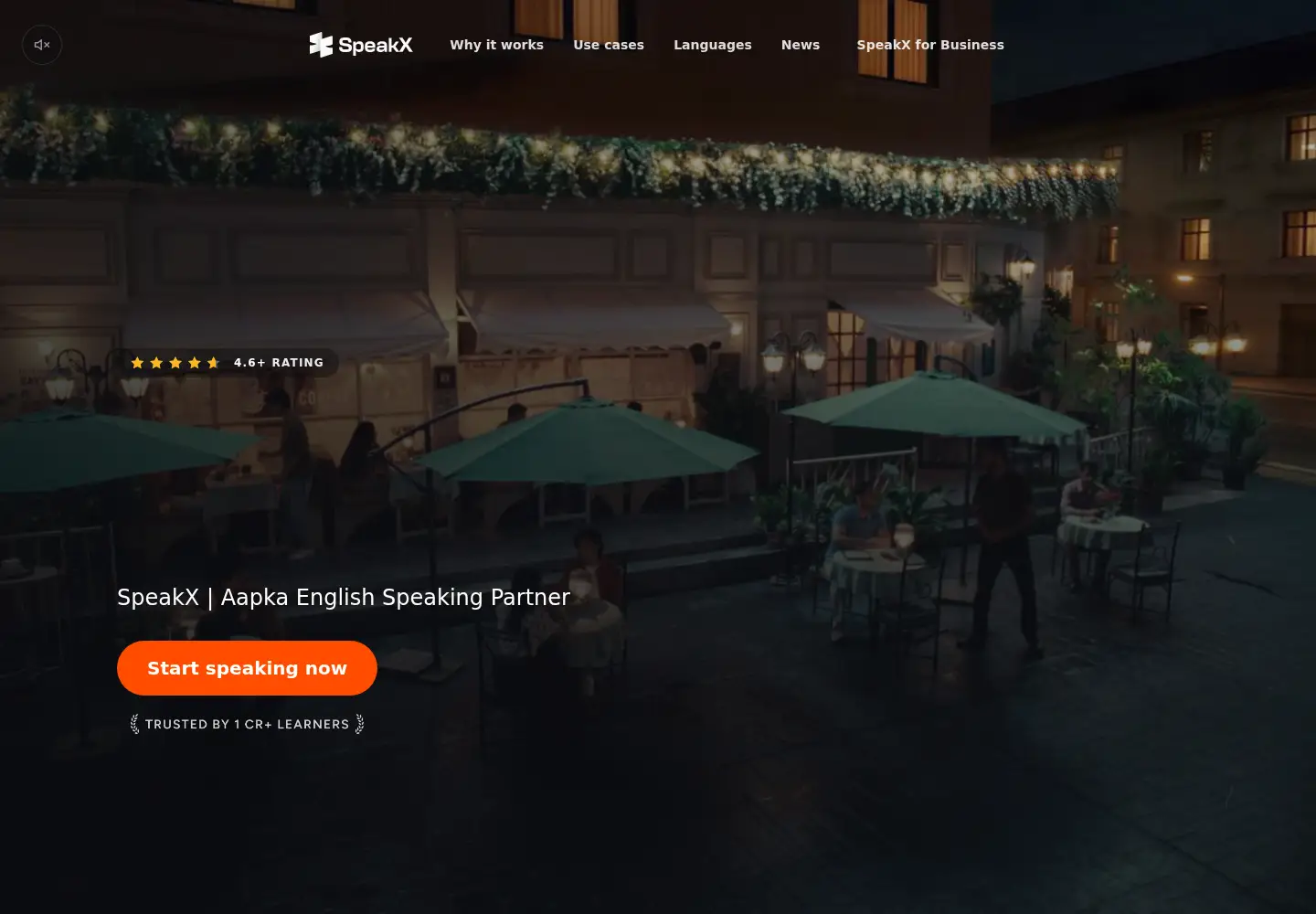 Captured homepage of speakx.in in the current scan