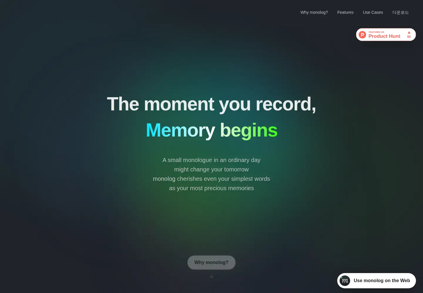 Captured homepage of monolog.ing in the current scan