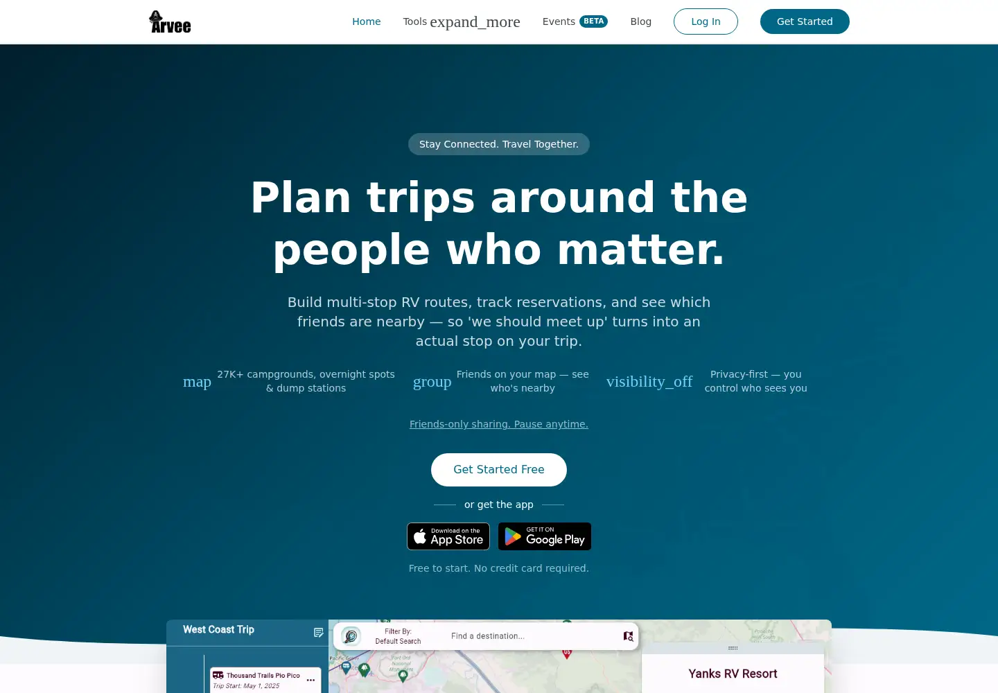 Screenshot of arvee.io