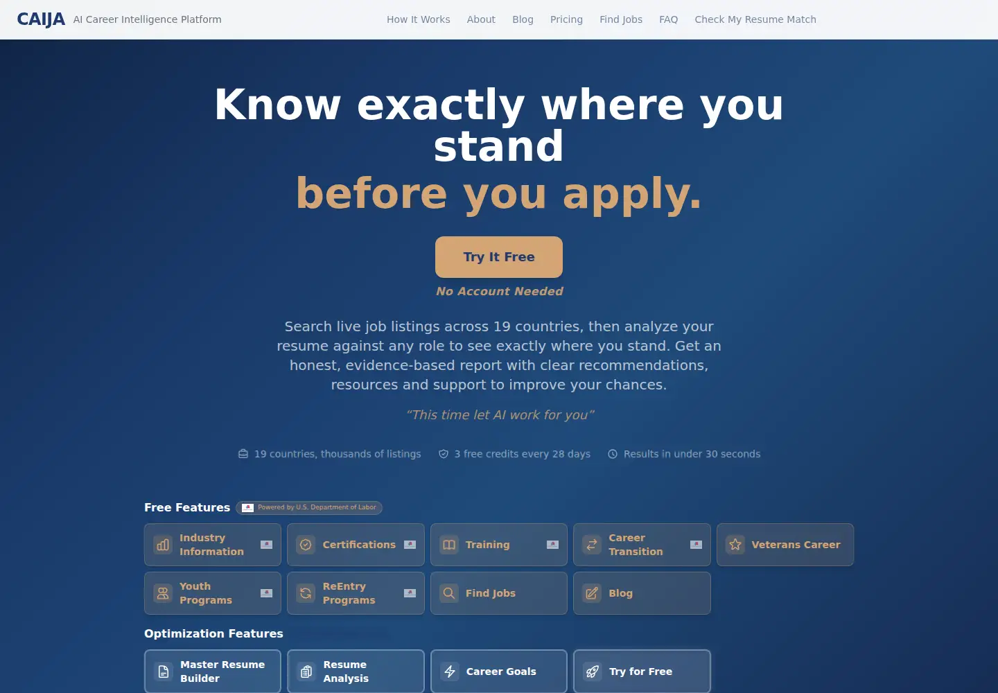 Screenshot of caija.io