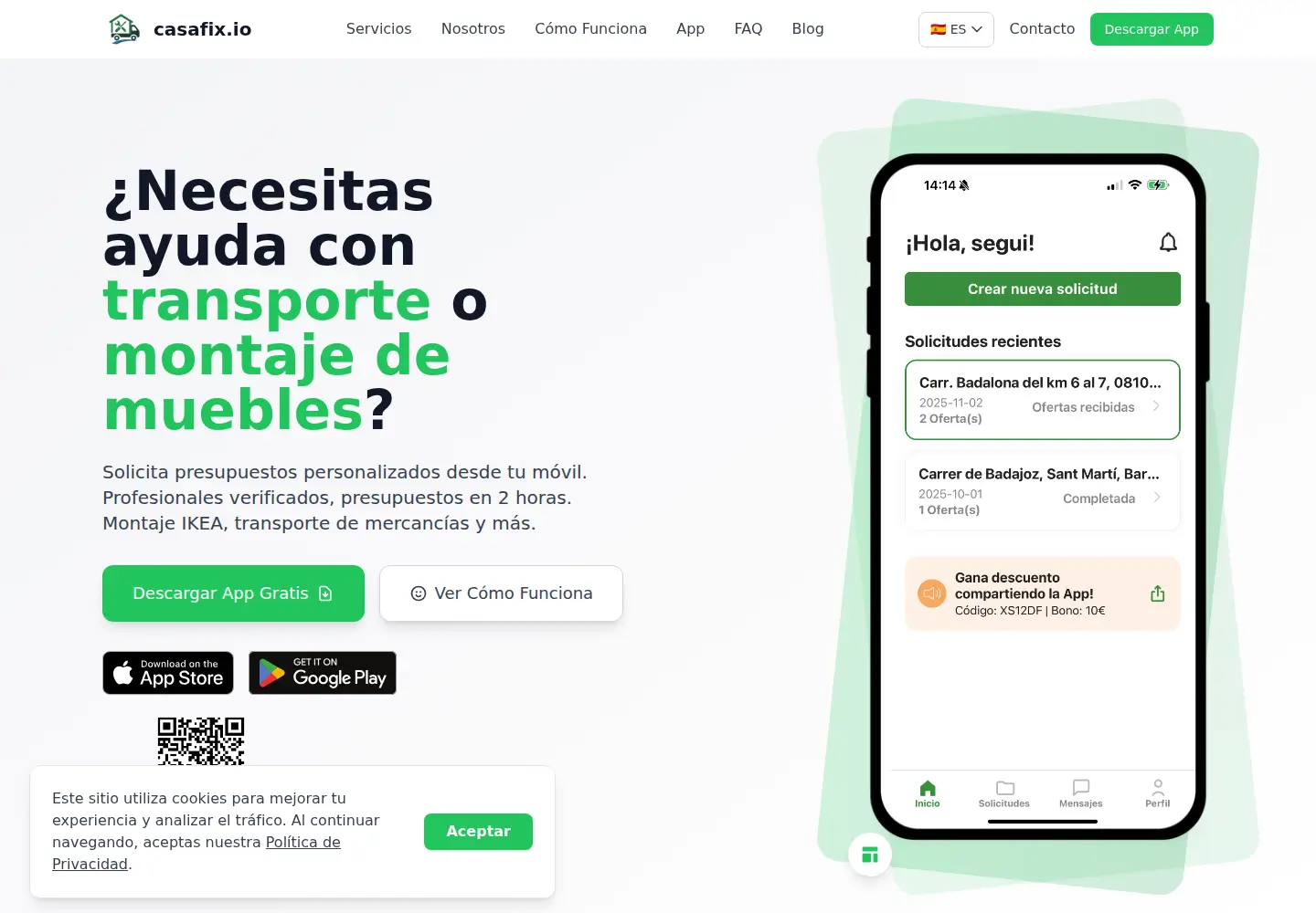 Captured homepage of casafix.io in the current scan