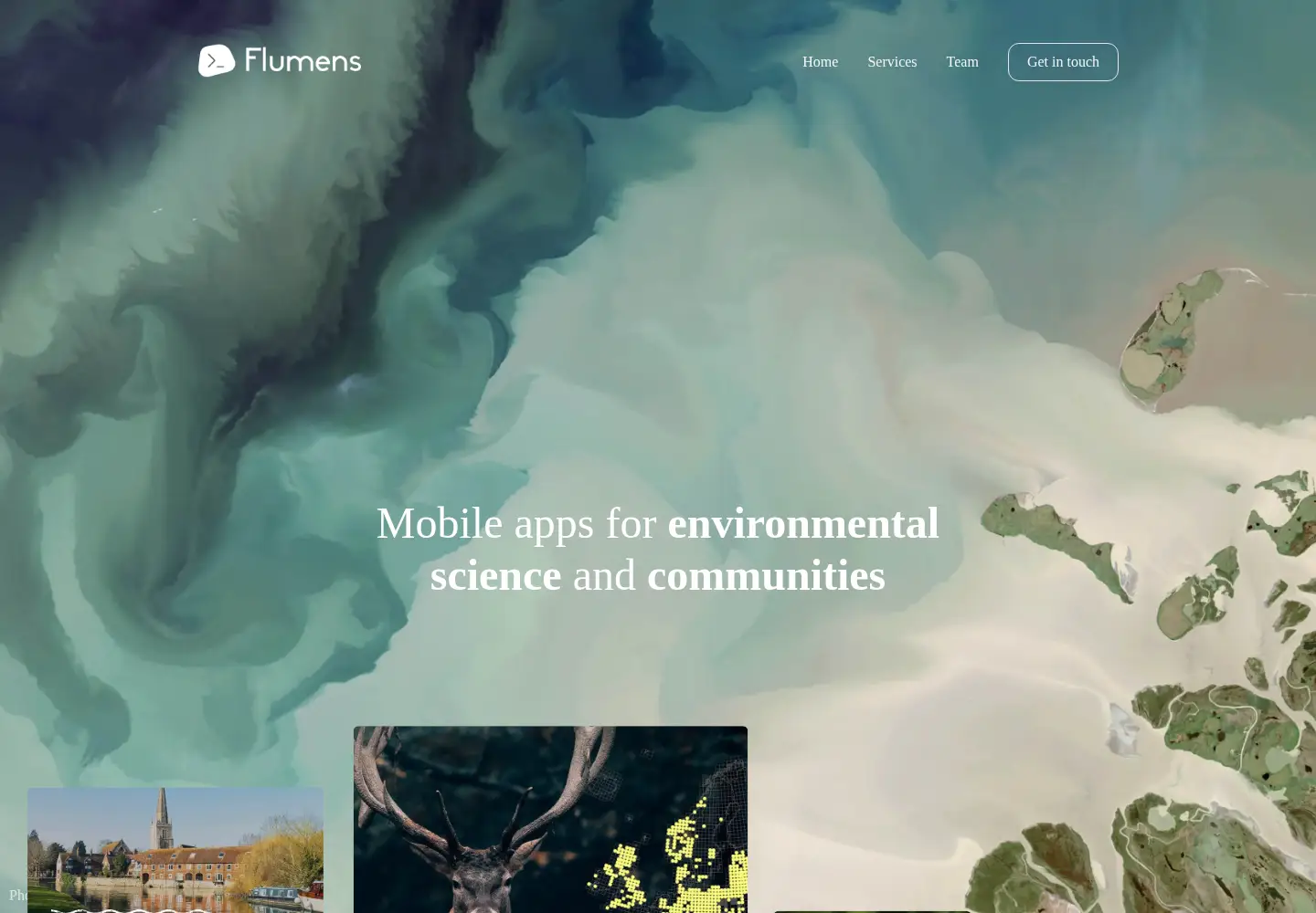 Captured homepage of flumens.io in the current scan