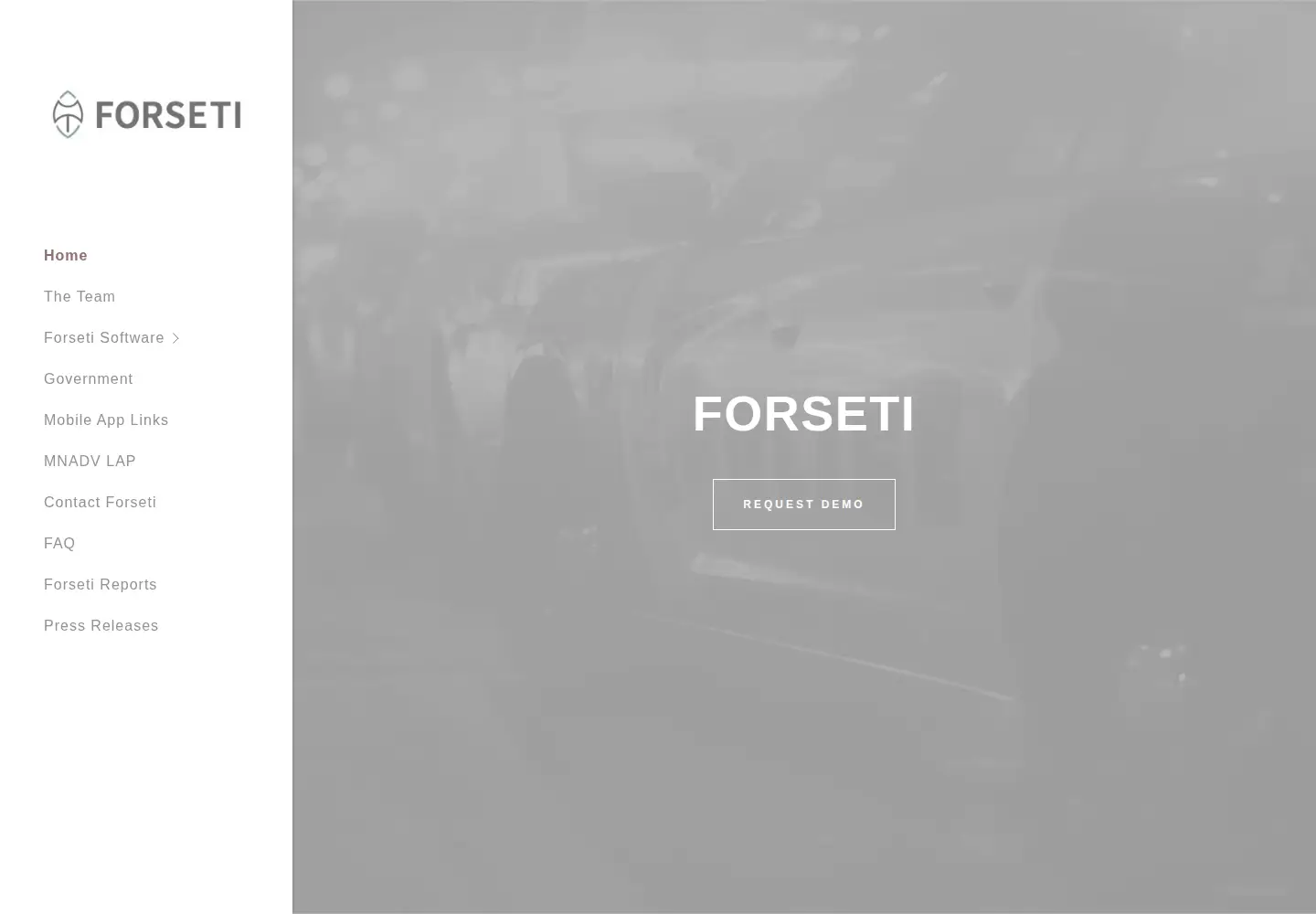 Captured homepage of forseti.io in the current scan