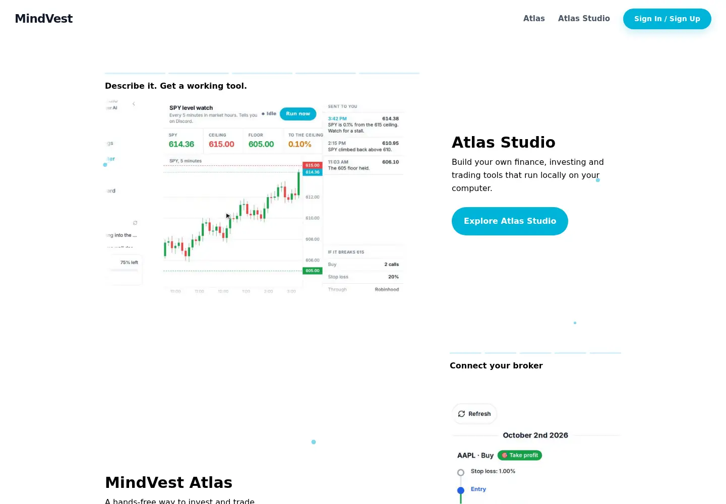 Screenshot of mind-vest.io