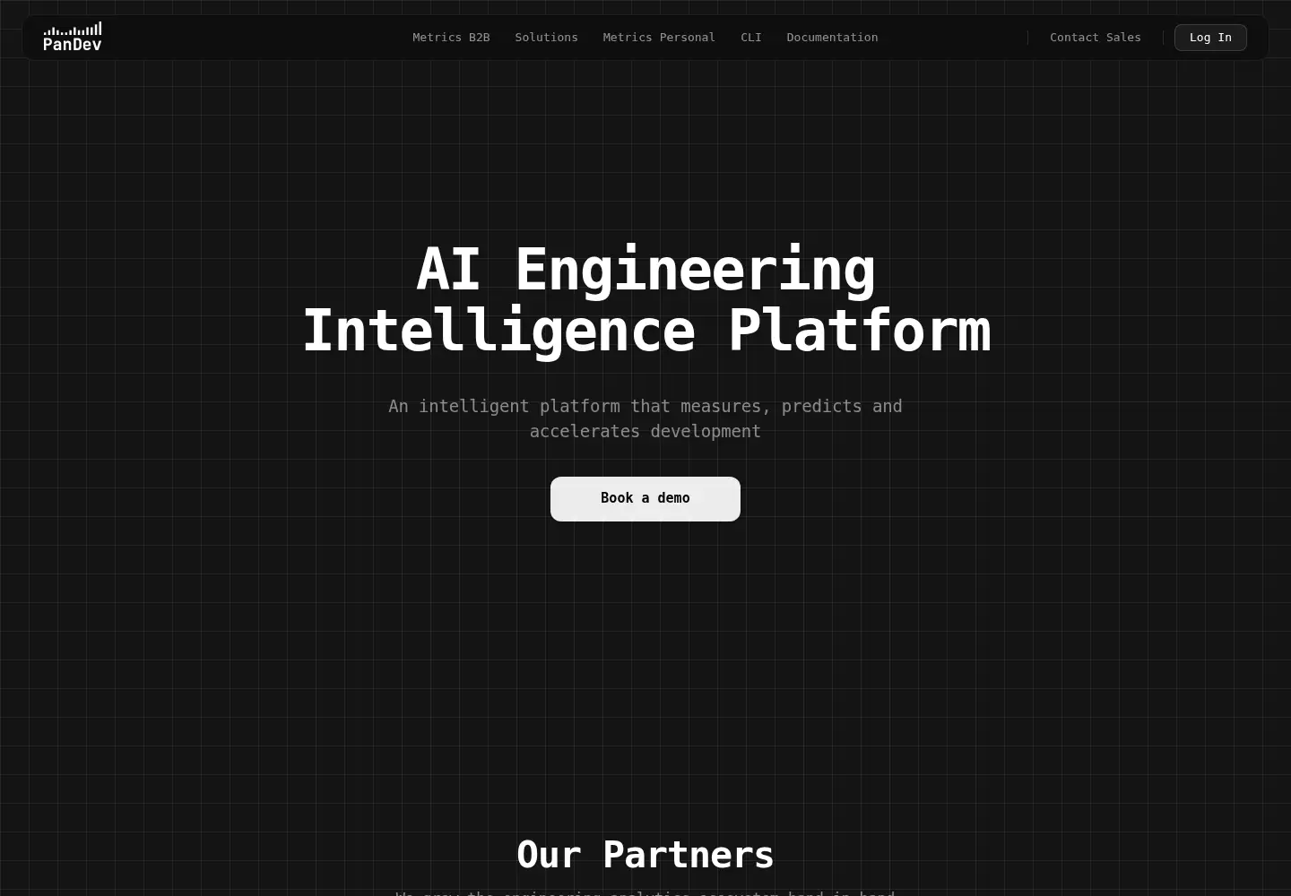 Captured homepage of pandev.io in the current scan