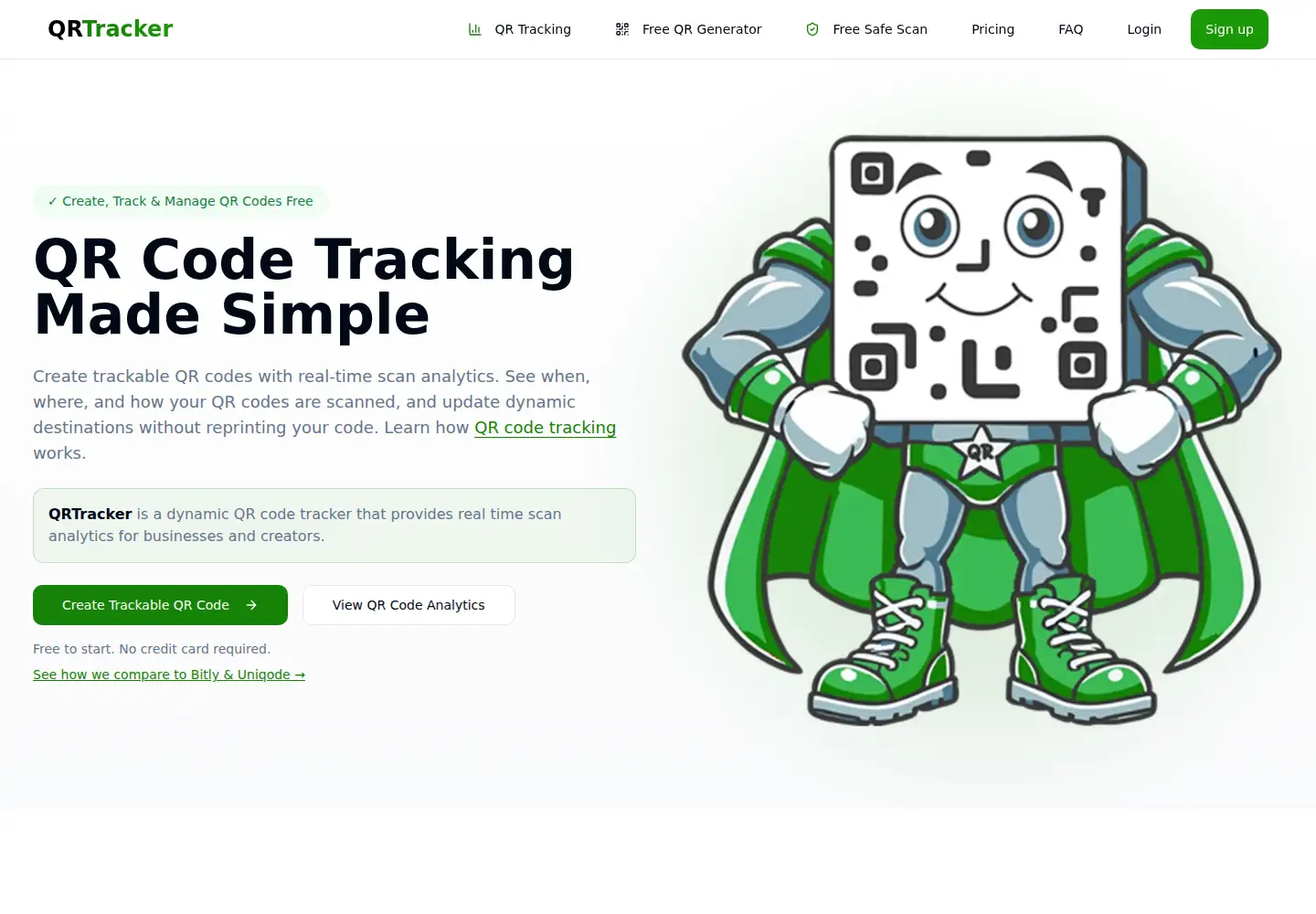 Screenshot of qrtracker.io
