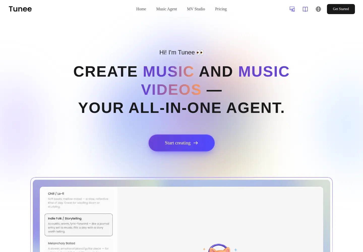 Screenshot of tunee.io