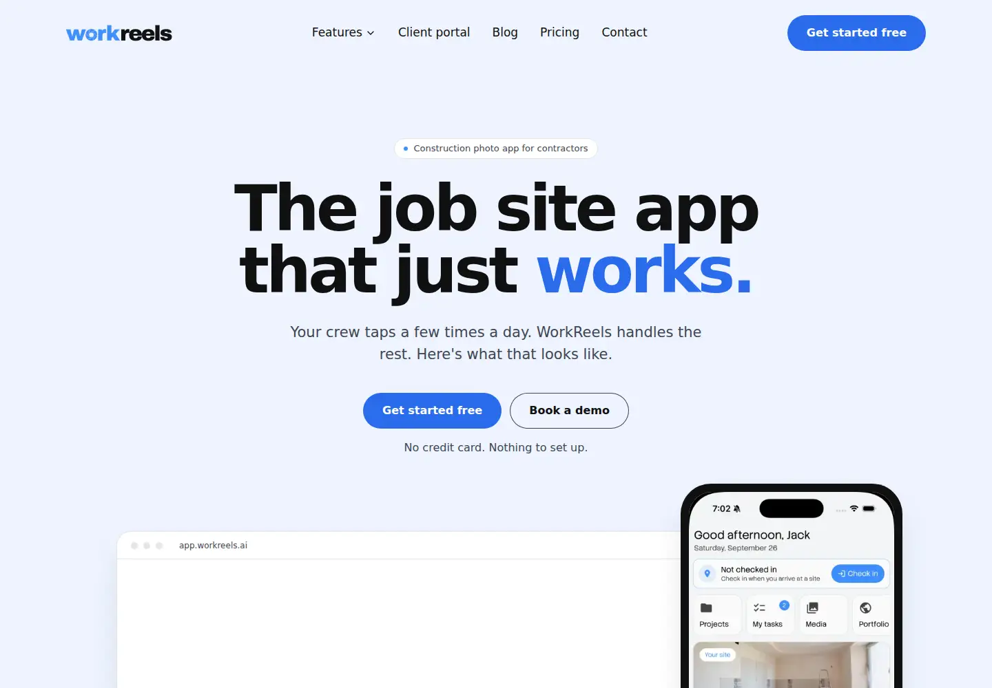 Screenshot of workreels.io
