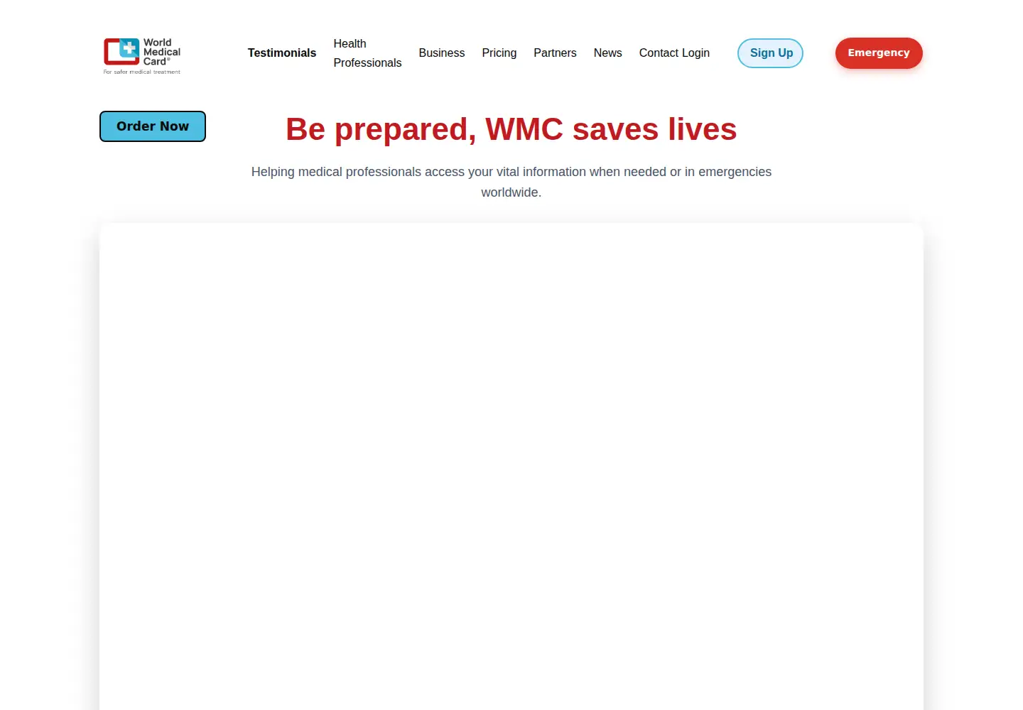 Screenshot of worldmedicalcard.io