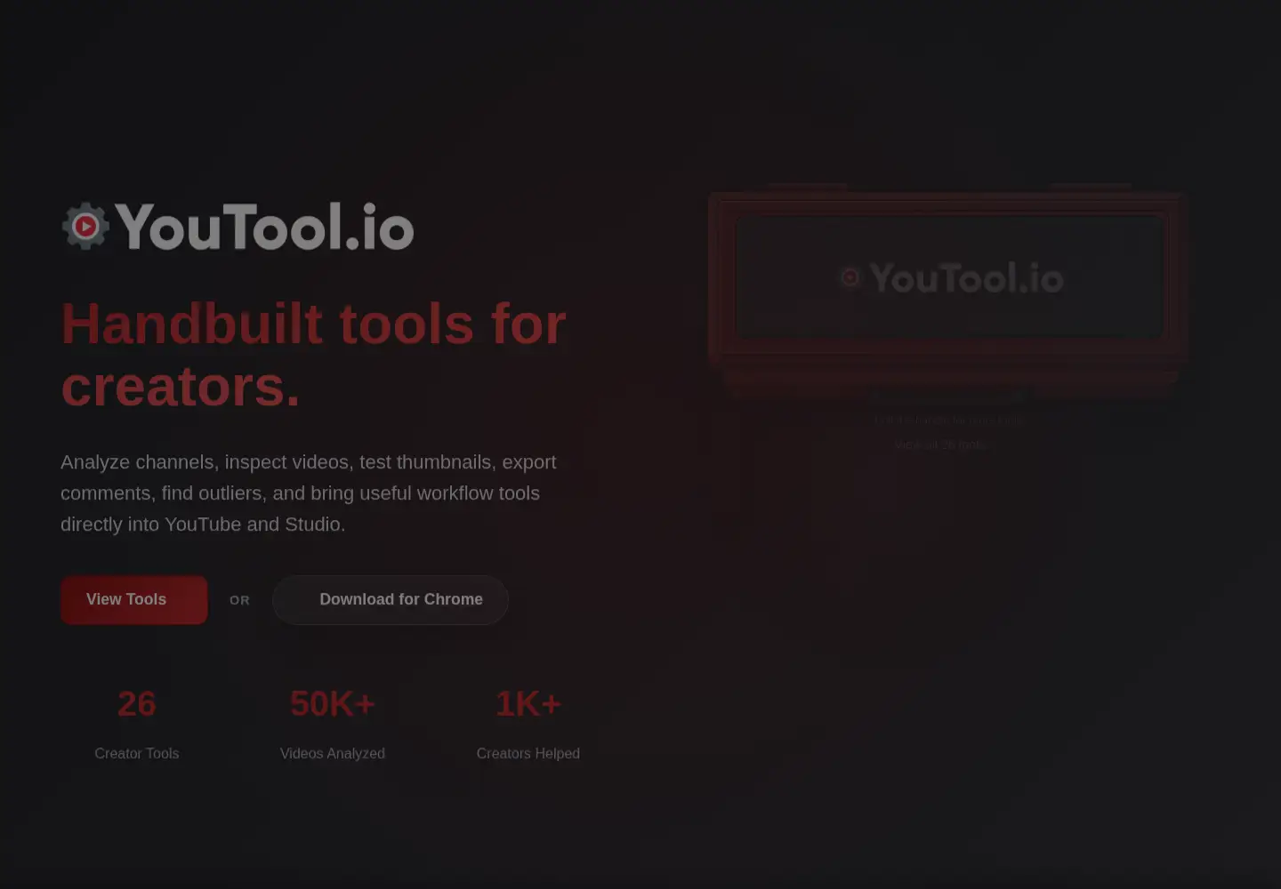Captured homepage of youtool.io in the current scan
