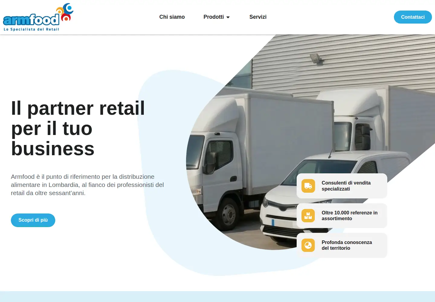Captured homepage of armfood.it in the current scan