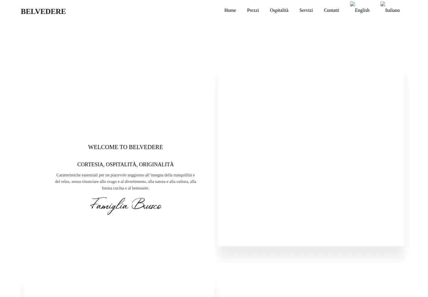 Captured homepage of belvederealice.it in the current scan