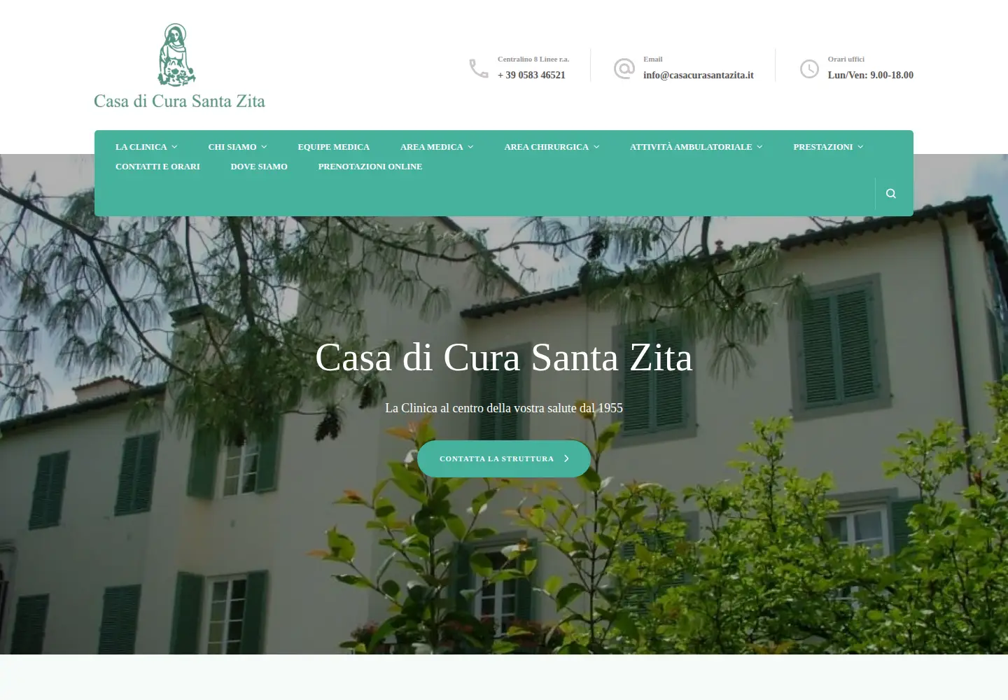 Captured homepage of casadicurasantazita.it in the current scan
